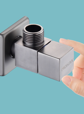 枪灰色三角阀全铜拉丝家用冷热水进出水马桶开关阀门大流量八字