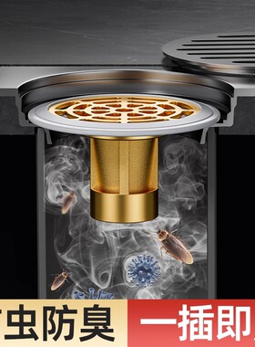 地漏防臭器卫生间下水管道排水口大过滤网通用密封全铜内芯盖神器