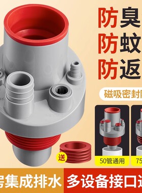 厨房下水管三通前置过滤器水槽洗碗机净水器多功能接头50排水管道