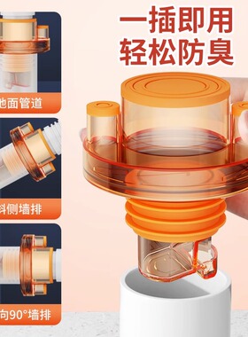 厨房下水管三头通排水道三通分水器防返臭神器多功能净水器连接头