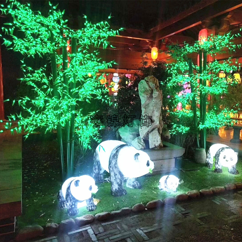 制作梦幻灯光节造型灯 LED动漫熊造型灯 LED发光竹子树动物造型灯