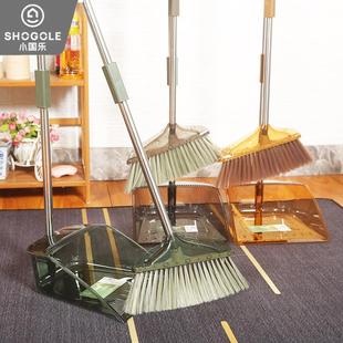 家用防静电软毛不粘毛发仿鬃毛扫地笤帚撮箕扫帚 透明扫把簸箕套装