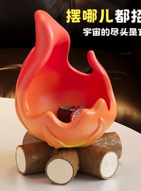 炭火玄关收纳摆件入户钥匙托盘置物架装饰品财源滚滚柴火乔迁礼物