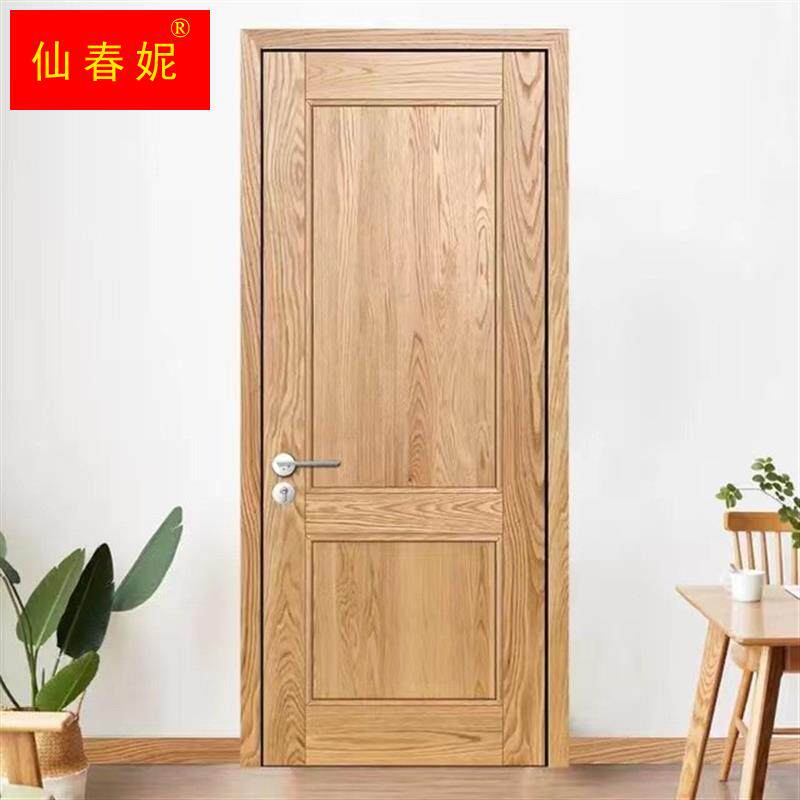 北美红橡原木实木门室内卧室房间门实木复合烤漆套装门红橡原木门