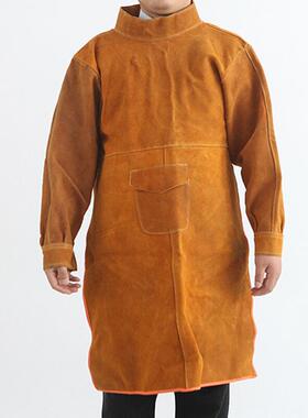 朋安牛皮电焊工作服耐高温焊工服阻燃隔热焊接服黄色105cm长袖