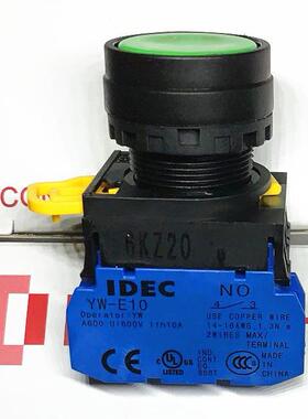 IDEC和泉YW1B-A1E10G 11 01 10R Y 20G B W红绿色平头自锁按钮开s