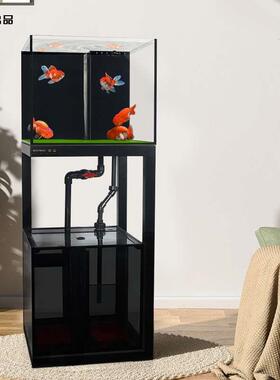 boxtech瑞螭鱼缸工业风下过滤底滤超白加厚玻璃客厅家用造景水族