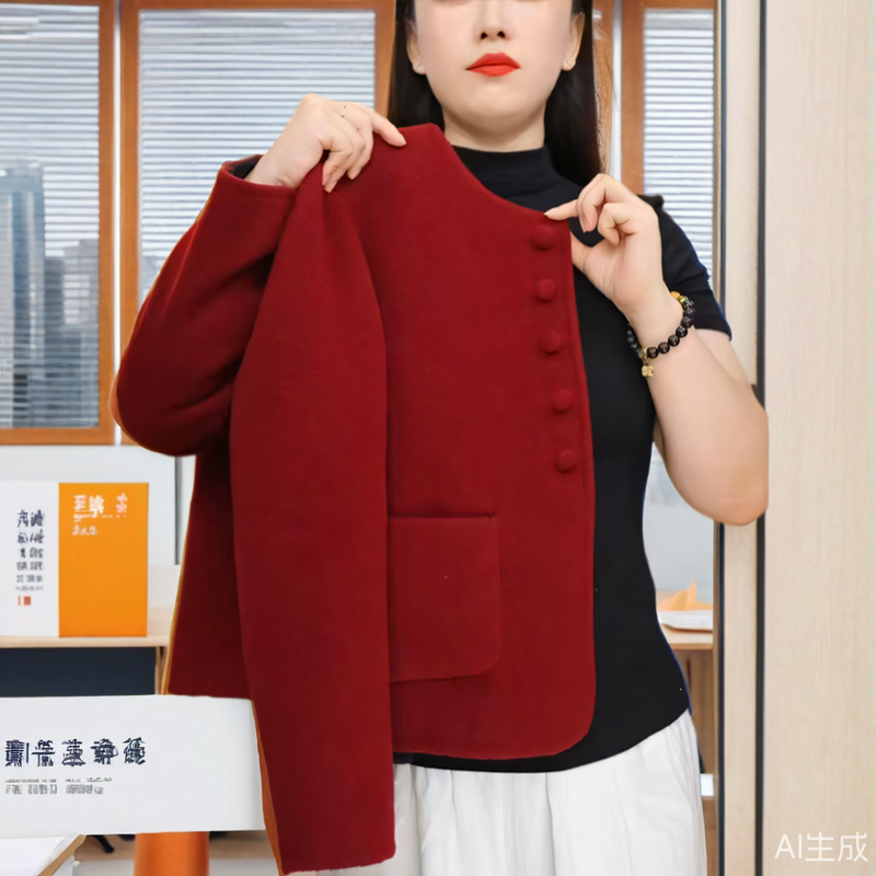 春秋冬气质高级感夹克开衫大衣女短款羊毛呢子小个子减龄显瘦外套