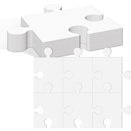 30张白色空白纸板拼图可绘制自制拼图空白白纸适合儿童成人DIY