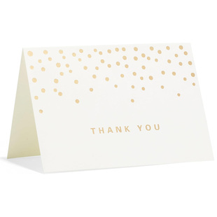 20张 纸卡片创意感谢贺卡烘焙鲜花店折页卡 包英文谢谢烫金铜版