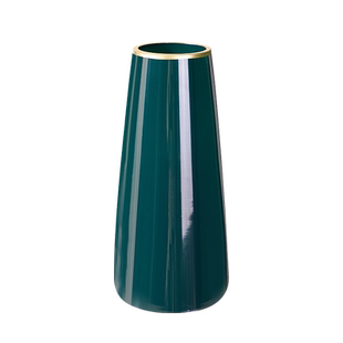 北欧简约创意轻奢绿色花瓶水养鲜花仿真花玻璃插花瓶客厅餐桌摆件