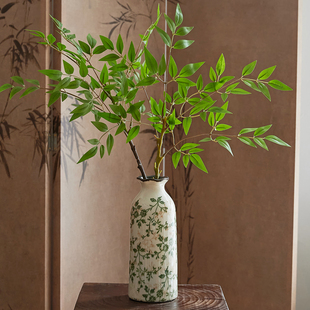 新中式冰裂陶瓷单支小花瓶摆件复古客厅插花干花高级感创意装饰品