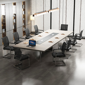 会议桌长桌简约现代长方形会议室办公家俱大小型会议洽谈桌椅组合