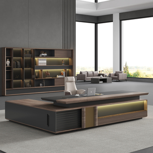 高档总裁老板桌办公桌椅组合简约轻奢董事长领导办公室桌子大班台