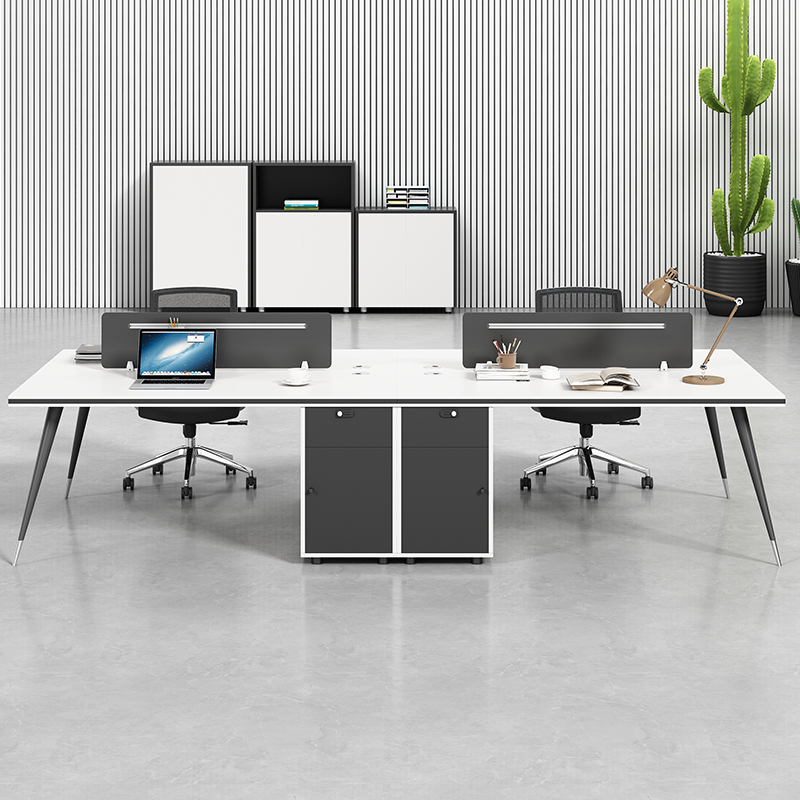 职员办公桌椅组合简约现代双四人位员工桌办公室电脑桌六人位卡座