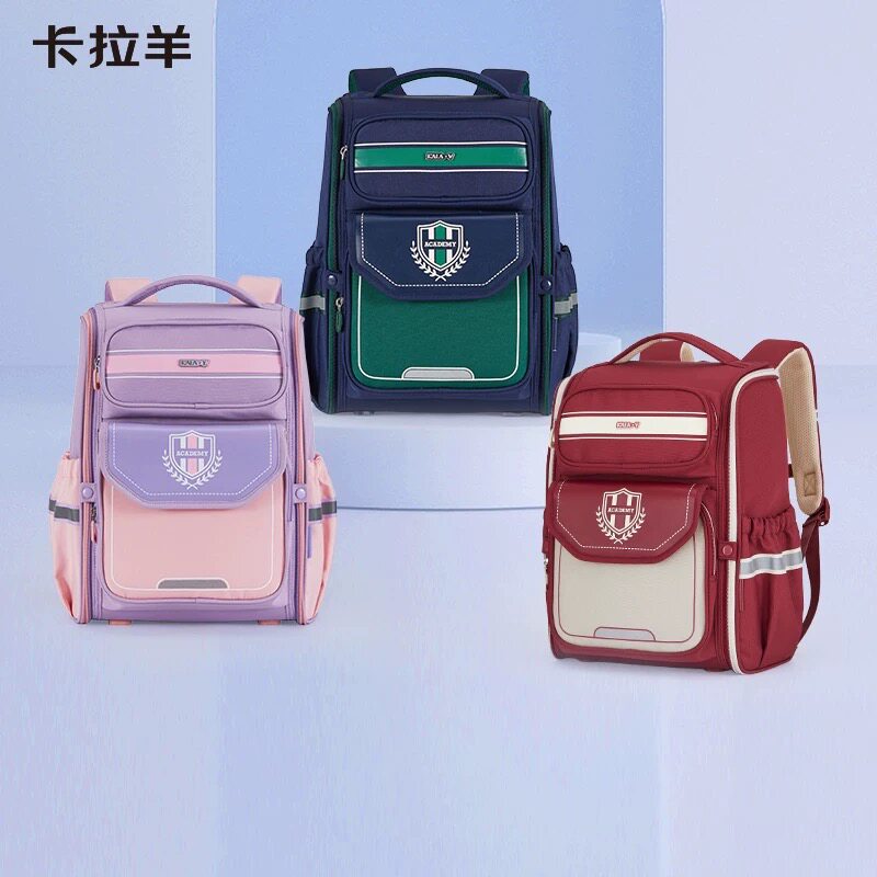 卡拉羊小学生3-6书包男减负大容量轻便双肩包幼小衔接书包2693