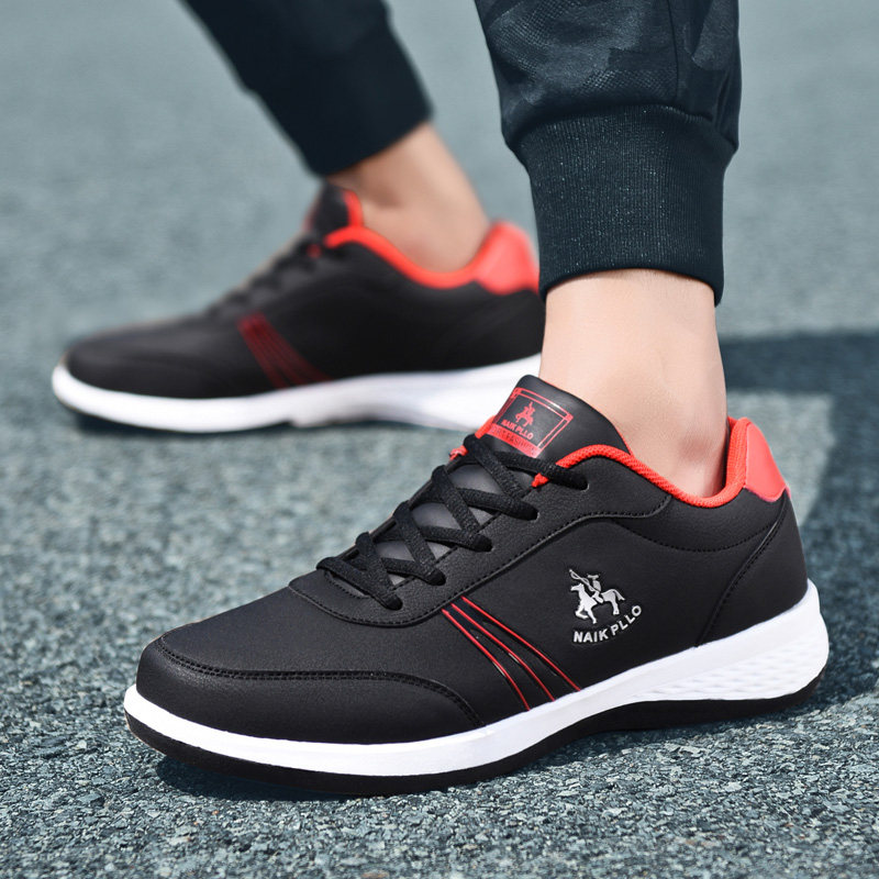 奈客保罗男鞋运动鞋秋冬季防臭减震休闲跑步鞋百搭皮面防水旅游鞋