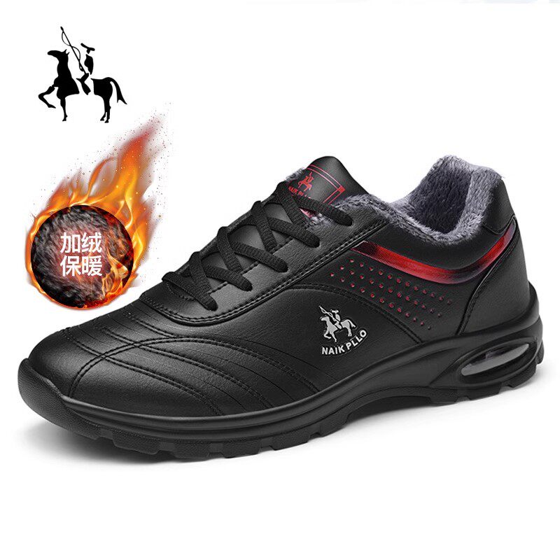 正品奈客保罗气垫加绒保暖男鞋2024秋冬季新款运动鞋舒适跑步鞋潮