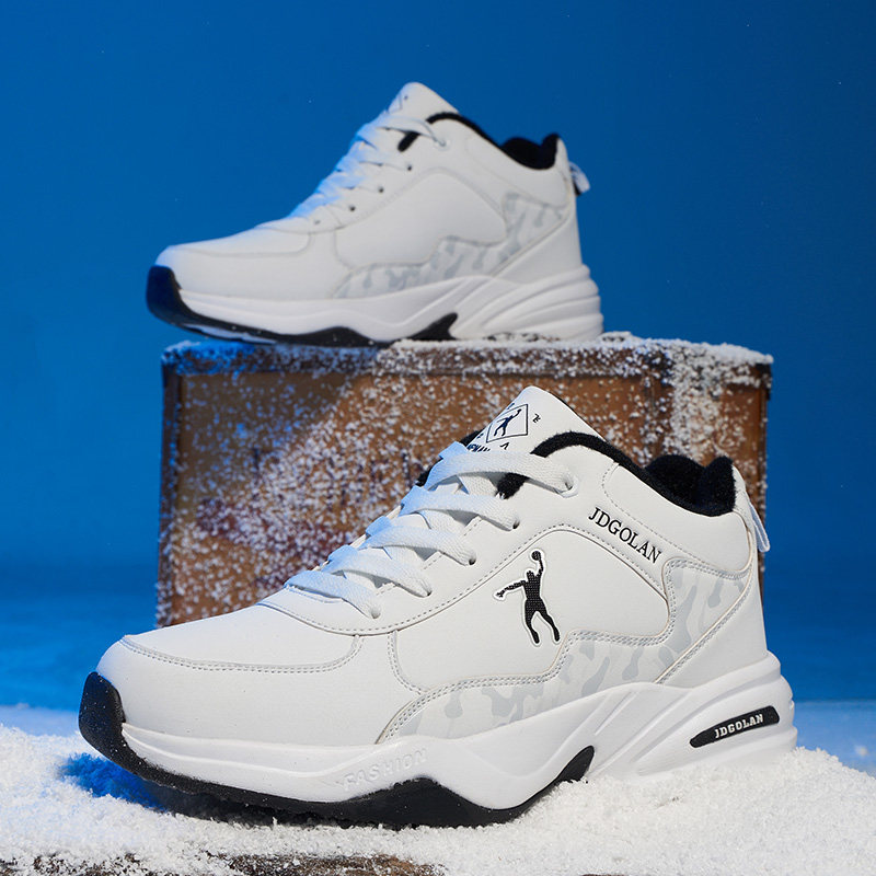 乔丹格兰男鞋冬季加厚防滑跑步鞋保暖防水运动休闲鞋冬天加绒棉鞋