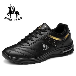 奈客保罗正品黑色增高透气防水旅游鞋户外运动休闲鞋真皮气垫波鞋