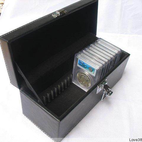 鉴盒集 藏盒 藏箱每盒可贮放20枚评级币 定QPM皮箱 源头厂一手优