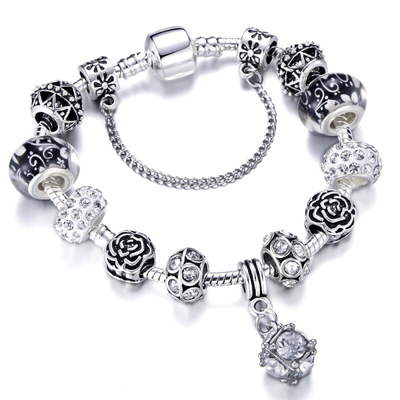 Crown Beads Key Crystal Heart Bracelets For Women Jewelry