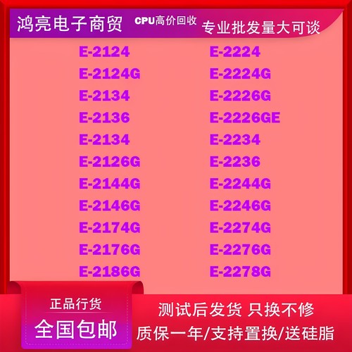 E-2124-2134-2136-2224-2234-2226-2244-2144-2174-2176G-2276cpu