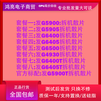 英特尔G6405 G6400 G6400T G6405T G5900 G5905 G4930 G7400GCPU