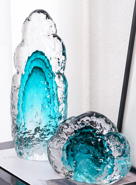 琉璃山峰假山高档轻奢客厅电视柜