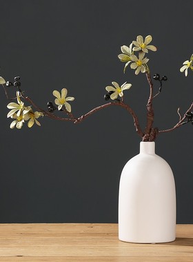 仿真藤条摆件中式假花陶瓷