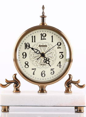 美式创意座钟客厅金属摆件