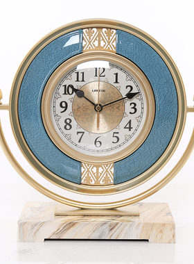 欧式轻奢装饰座钟创意客厅静音台钟钟表摆件美式家居玄关时钟摆设