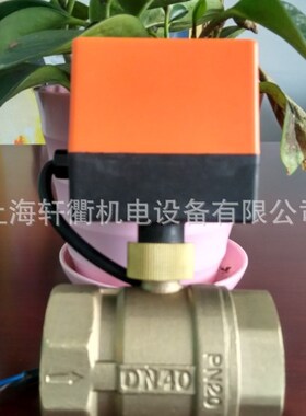 DQ220电动球阀DN15 20 25 32 40铜阀门二通三通 空调地暖电磁阀门