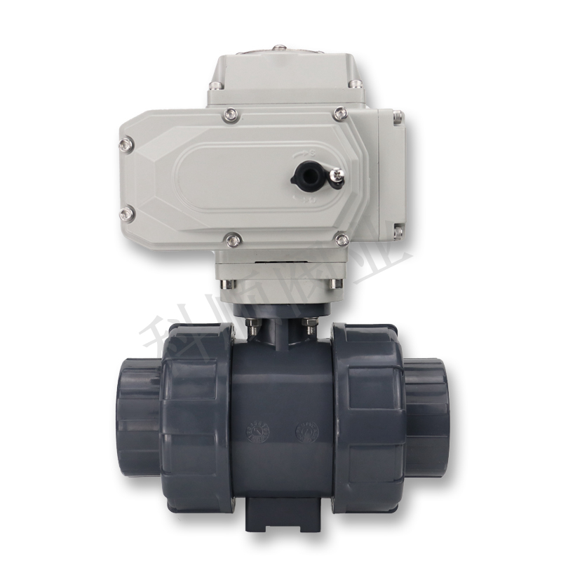 电动pvc球阀 Q911F-16S塑料upvc球阀耐酸碱腐蚀DN32 40 65 80 100