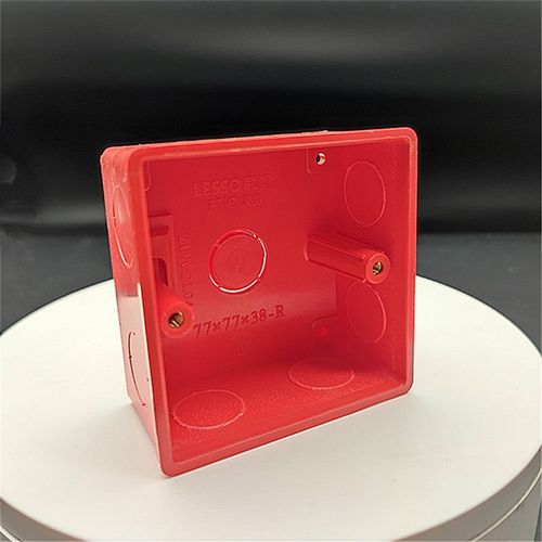 连塑Pvc蓝红开关77*38隐蔽开关底箱,活动脚20孔48家装单底箱