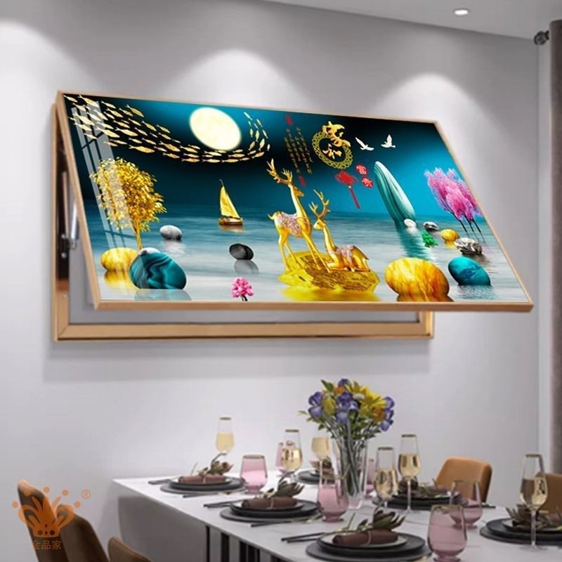 现代简约液压杆电表箱装饰画大尺寸遮挡配电箱电闸盒开关挂画壁画