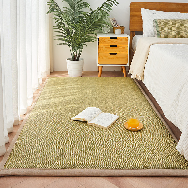 日式藤席地毯卧室客厅阳台榻榻米地垫夏季打地铺专用凉席垫子防摔