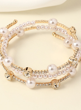 Ladies Date temperament diamond elegant pearl bracelet手镯女