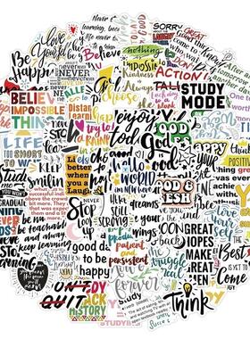 50/100pcs English Letters Inspirational Quotes Sticker