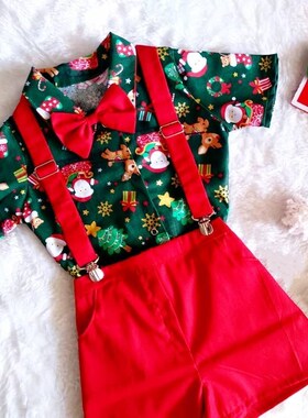 Children Baby Kids Clothes Boy shirt pants Christmas Cute