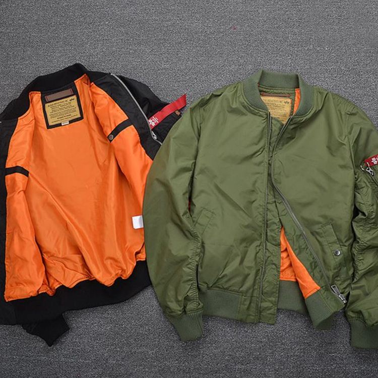 Ma1Bomber Jacket Pilot Outerwear Men Army Green Flight Coat
