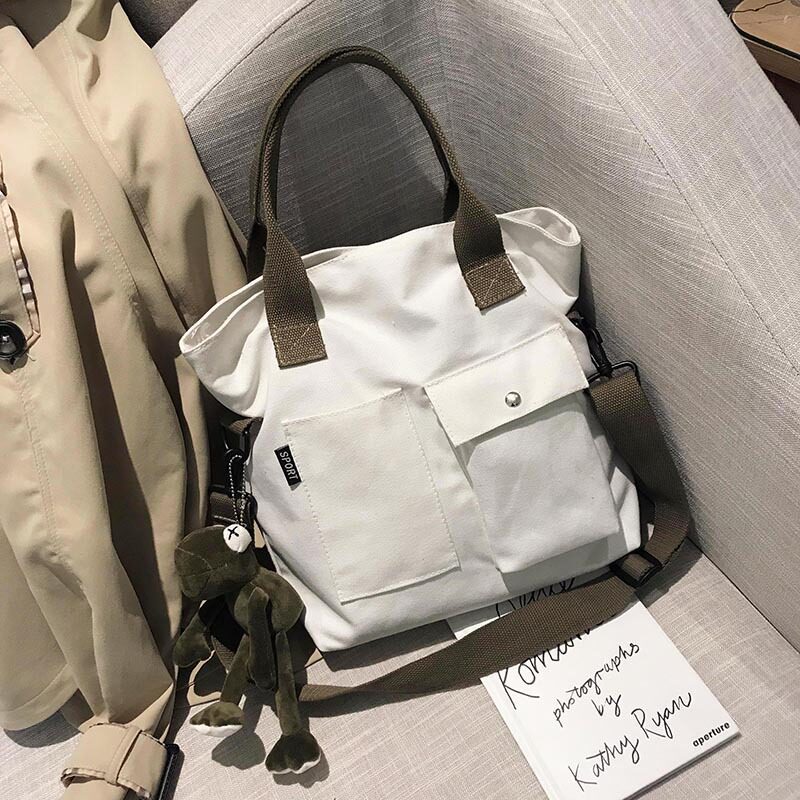women  canvas bag girl's school bags女生单肩斜跨帆布大包包