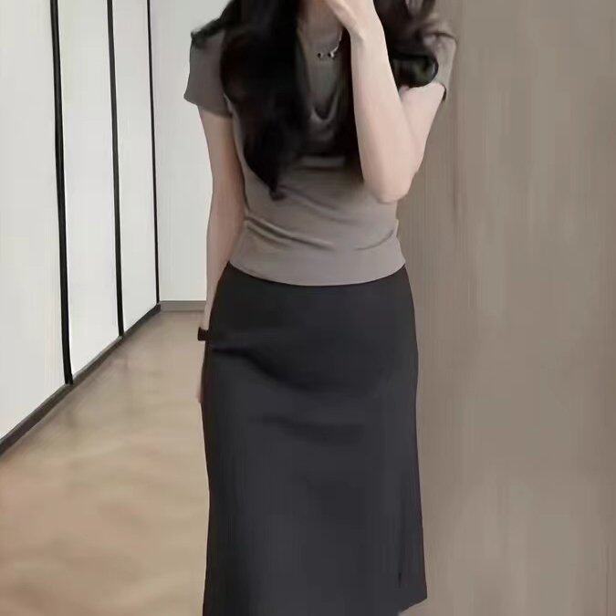 韩系轻熟风半身中裙夏女装2026新款气质修身套装裙子超火减龄好看