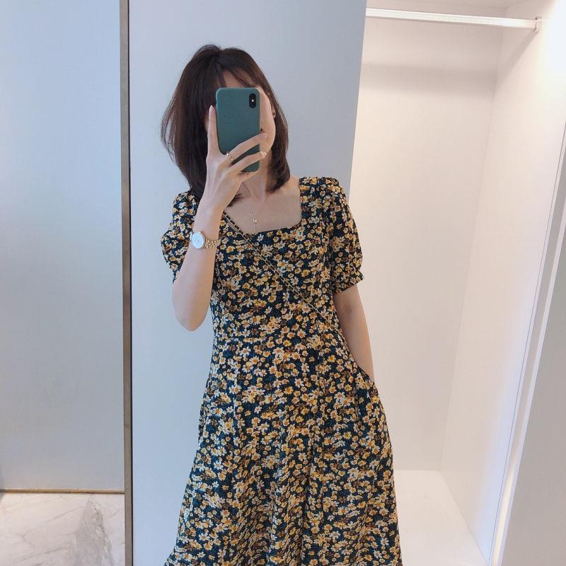 简遇luck品质女装碎花连衣裙女夏季韩版气质收腰大码宽松显瘦外贸