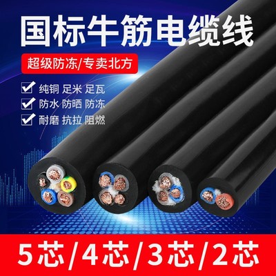 RVV国标铜芯软三相护套线