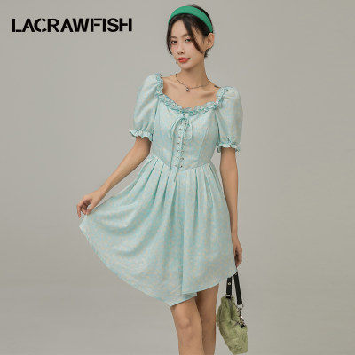 LACRAWFISH纯欲绑带碎花连衣裙