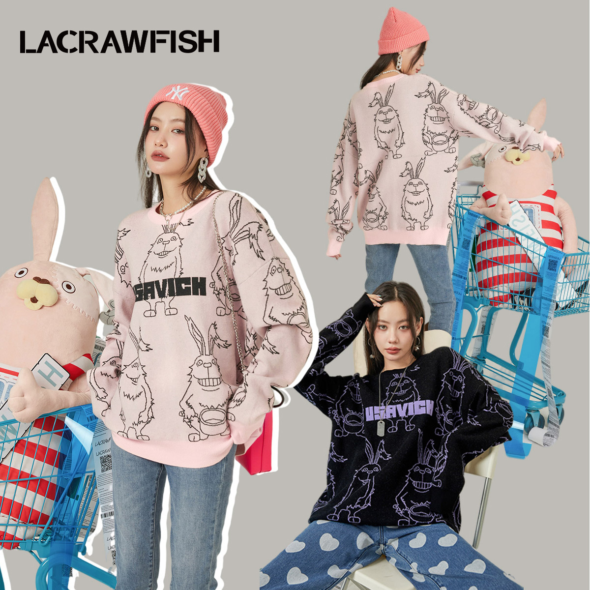 LACRAWFISH逃亡兔联名毛衣