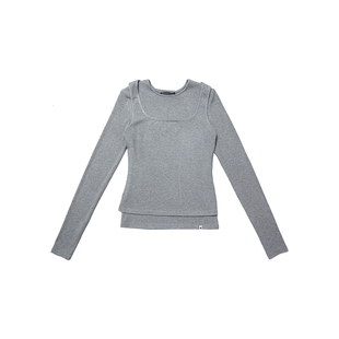 【瓦瓦妮莎同款】chrisoubydan欧阳丹2025真两件t恤针织上衣