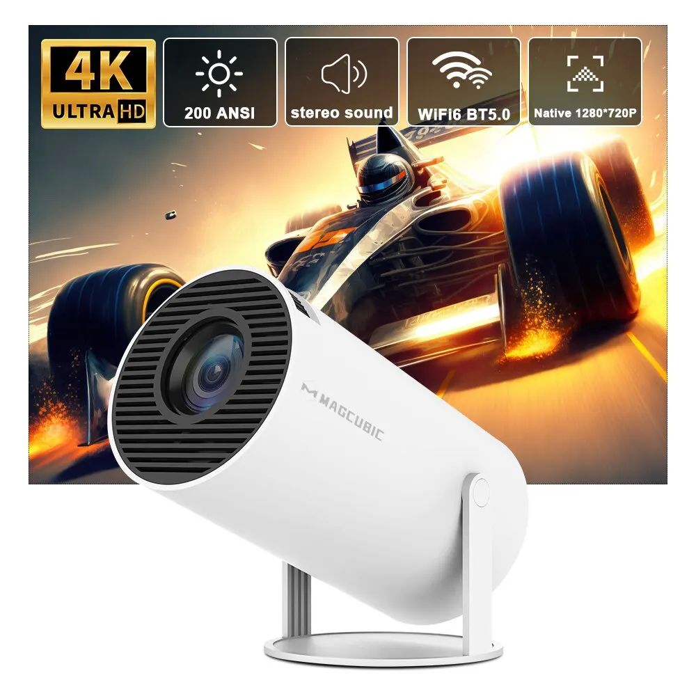 Magcubic Projector Hy300 4K Android 11 Dual Wifi6 200 ANSI A