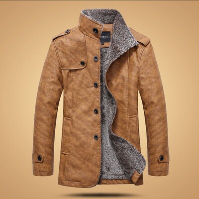Men's leather jacket men winter warm jackets coats 男皮